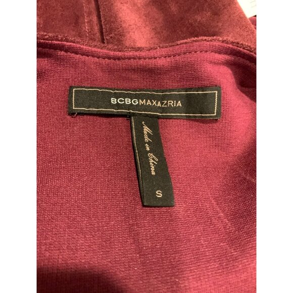 BCBG Max Azria Maroon Faux Suede Karlee Sleeveless Shift Dress, Size Small - Picture 8 of 8